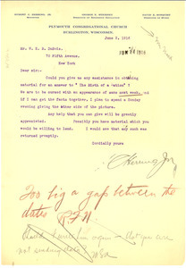 Letter from Hubert C. Herring to W. E. B. Du Bois
