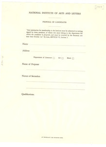 Proposal of candidates form
