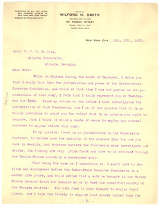 Letter from Wilford H. Smith to W. E. B. Du Bois