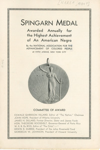 1934 Spingarn Medal brochure