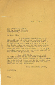 Letter from W. E. B. Du Bois to Robert P. Taylor