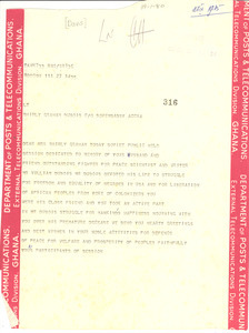 Telegram from Benjamin J. Davis to Shirley Graham Du Bois