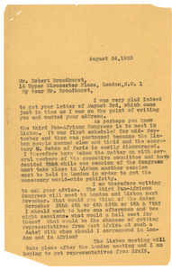Letter from W. E. B. Du Bois to Robert Broadhurst