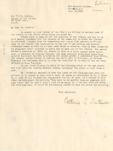 Letter from Catherine A. Latimer to W. E. B. Du Bois