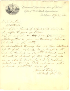 Letter from W. N. Sheats to W. E. B. Du Bois