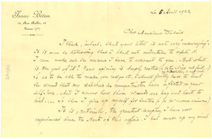 Letter from Isaac Beton to W. E. B. Du Bois