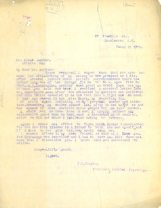 Letter from D.J. Jenkins to J. Max Barber