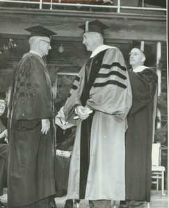 Calvin Plimpton at his hooding ceremony during the Centennial Convocation