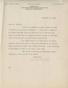A letter from Frank Mohler to Mr. Foster, September 9, 1924