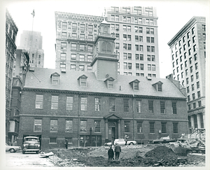 Demolition of 10 State Street, view of Old City Hall