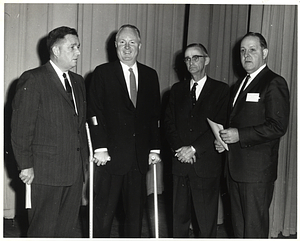 Mayor John F. Collins with Boston Police Commissioner and John Hancock executives at a narcotics seminar