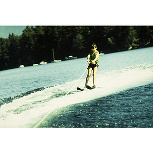 Girl waterskiing on a lake