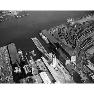 Charlestown Waterfront, Mystic River, docks, Wiggins Terminal, freight car, freighter, Boston, MA