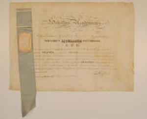 Orsamus Tinker's Williams College diploma, 1827