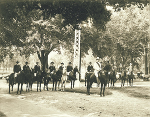 Mounted men at Fourth of July celebration
