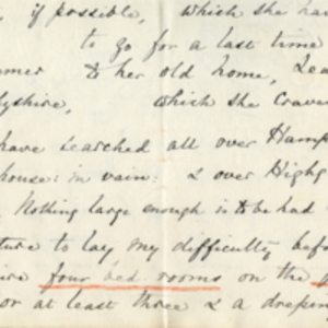 Fragment of a letter from Florence Nightingale to Charles Frewen and transcript