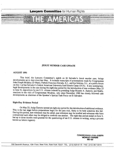 Lawyers Committee for Human Rights, The Americas, "Jesuit Murder Case Update", July-August 1991