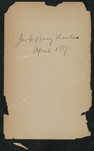 James Jeffrey Roche autograph, August 1887