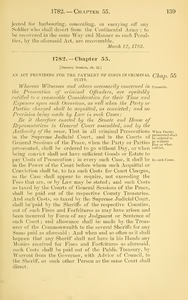 1782 Chap. 0055 An Act Providing For The Payment Of Costs In Criminal Suits.