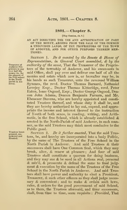 1801Chap. 0008 An Act Directing The Use And Appropriation Of Part Of The Money, Arising From The Sale Of The Common & Undivided Lands, Of The Proprietors Of The Town Of Andover, And For Other Purposes Therein Mentioned.