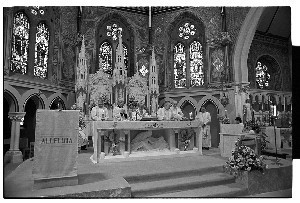 Cardinal Tomas O'Fiaich, former Primate of All-Ireland, saying Mass in St. Patrick's Cathedral, Downpatrick