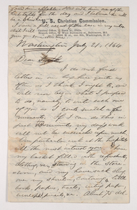 Sidney Brooks letter to Sarah Godfrey Brooks, 1864 July 21