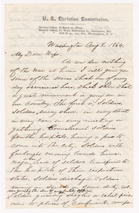 Sidney Brooks letter to Susan Brooks, 1864 August 8 and 10