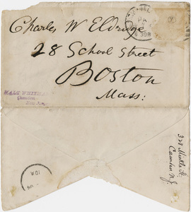 Walt Whitman letter to Charles W. Eldridge, 1884 May 7