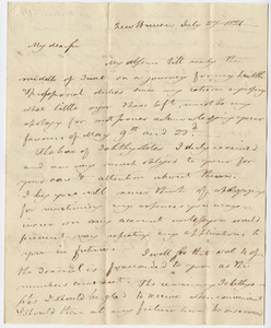 Benjamin Silliman letter to Edward Hitchcock, 1821 July 27
