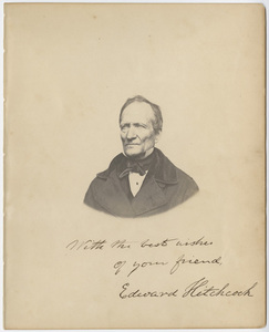 Edward Hitchcock, portrait, facing left, circa 1860