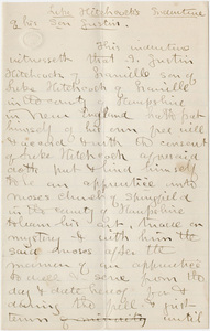 Terms of indenture of Justin Hitchcock, manuscript copy