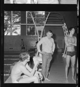 Photographs of a swim meet against Southern Connecticut, 1969 January