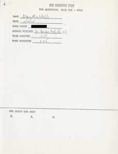 Citywide Coordinating Council daily monitoring report for South Boston High School by Mary Alice Wells, 1975 October 14