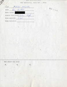 Citywide Coordinating Council daily monitoring report for South Boston High School by Marc Miller, 1975 December 16