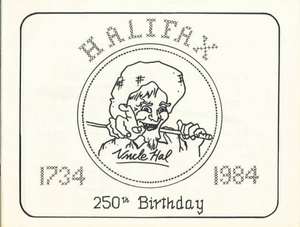 Cover for a coloring book designed for the 250th birthday of the Town of Halifax