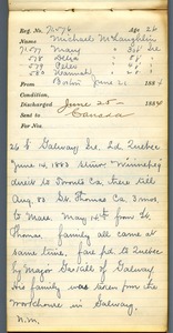 Tewksbury Almshouse Intake Record: McLaughlin, Mary