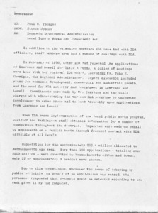 Re: economic development administration, local public works and investment act