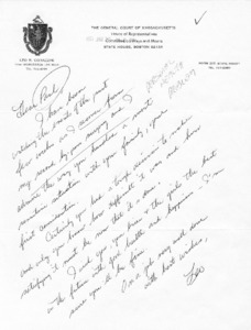 Letter from Leo R. Corazzini to Paul Tsongas
