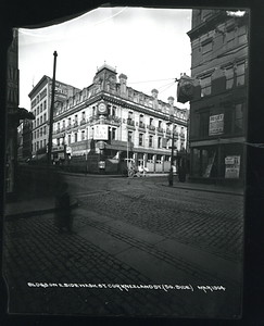 Buildings on east side Washington Street, corner Kneeland Street (south side)