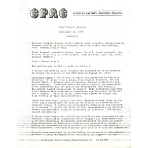 CPAC council meeting September 12, 1979.