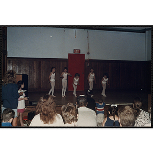 Five girls performing at the Charlestown Boys & Girls Club Talent Show