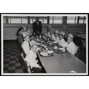 "Visiting Air Force base restaurant at Hanscom Field, April 11, 1958"