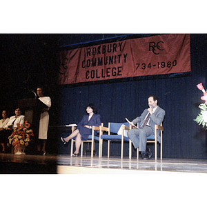 Speaker at Roxbury Community College's commencement ceremony