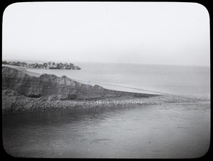 View of a breakwater under construction