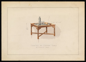 "Cocktail and Coffee Table of English Oak"