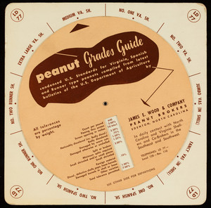 Peanut grades guide, James E. Wood & Company, peanut brokers, Edenton, North Carolina, March 1, 1955