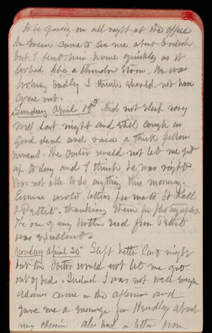 Thomas Lincoln Casey Notebook, February 1890-May 1891, 65, to be going on all night at the office