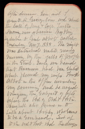 Thomas Lincoln Casey Notebook, September 1888-November 1888, 89, after dinner Emma and I