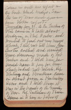 Thomas Lincoln Casey Notebook, November 1894-March 1895, 100, report on the matter. Mr. [illegible]