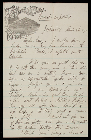 [William] P. Craighill to Thomas Lincoln Casey, March 2, 1890